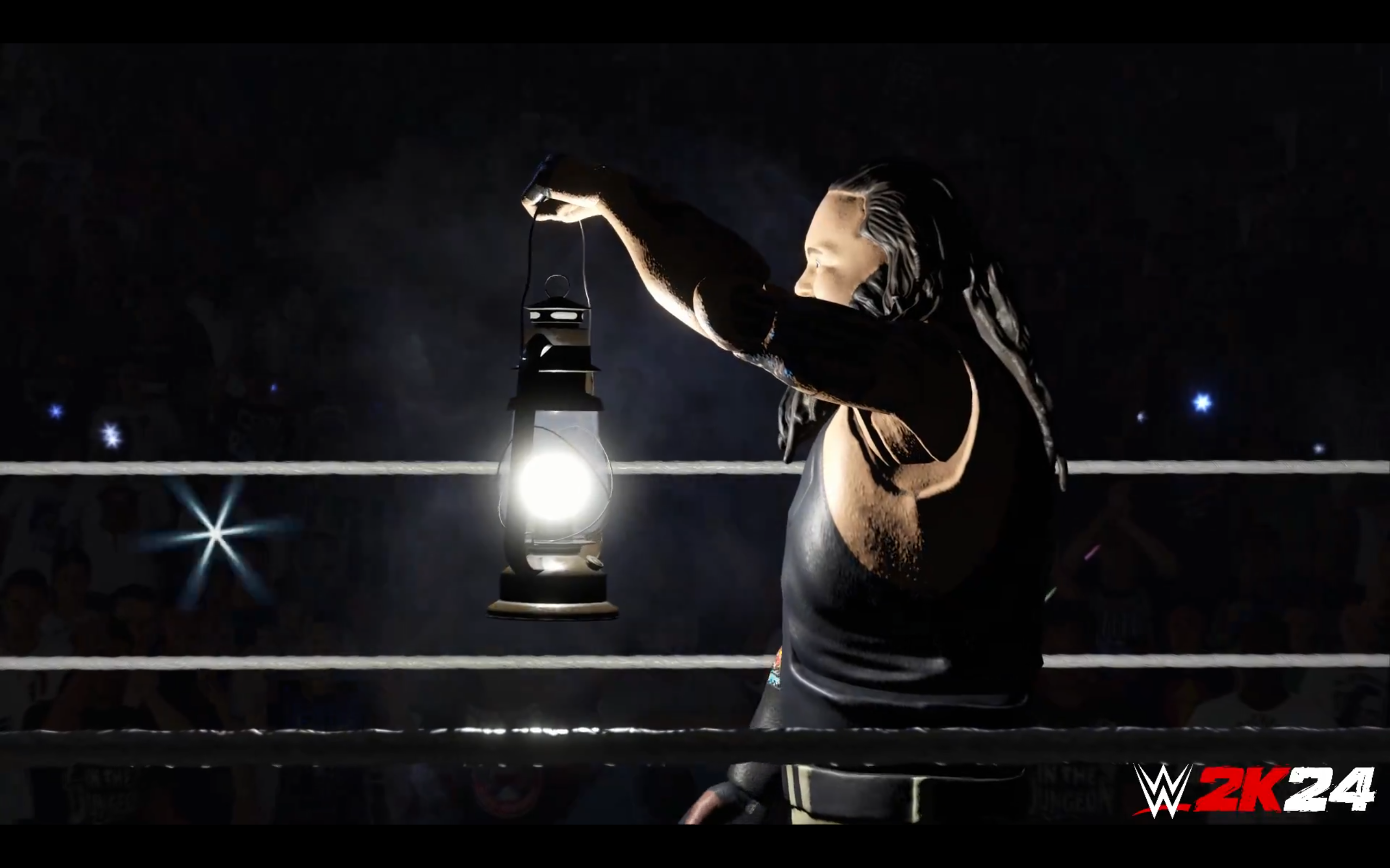 WWE 2K24 teaser video showcasing new characters and upcoming game content