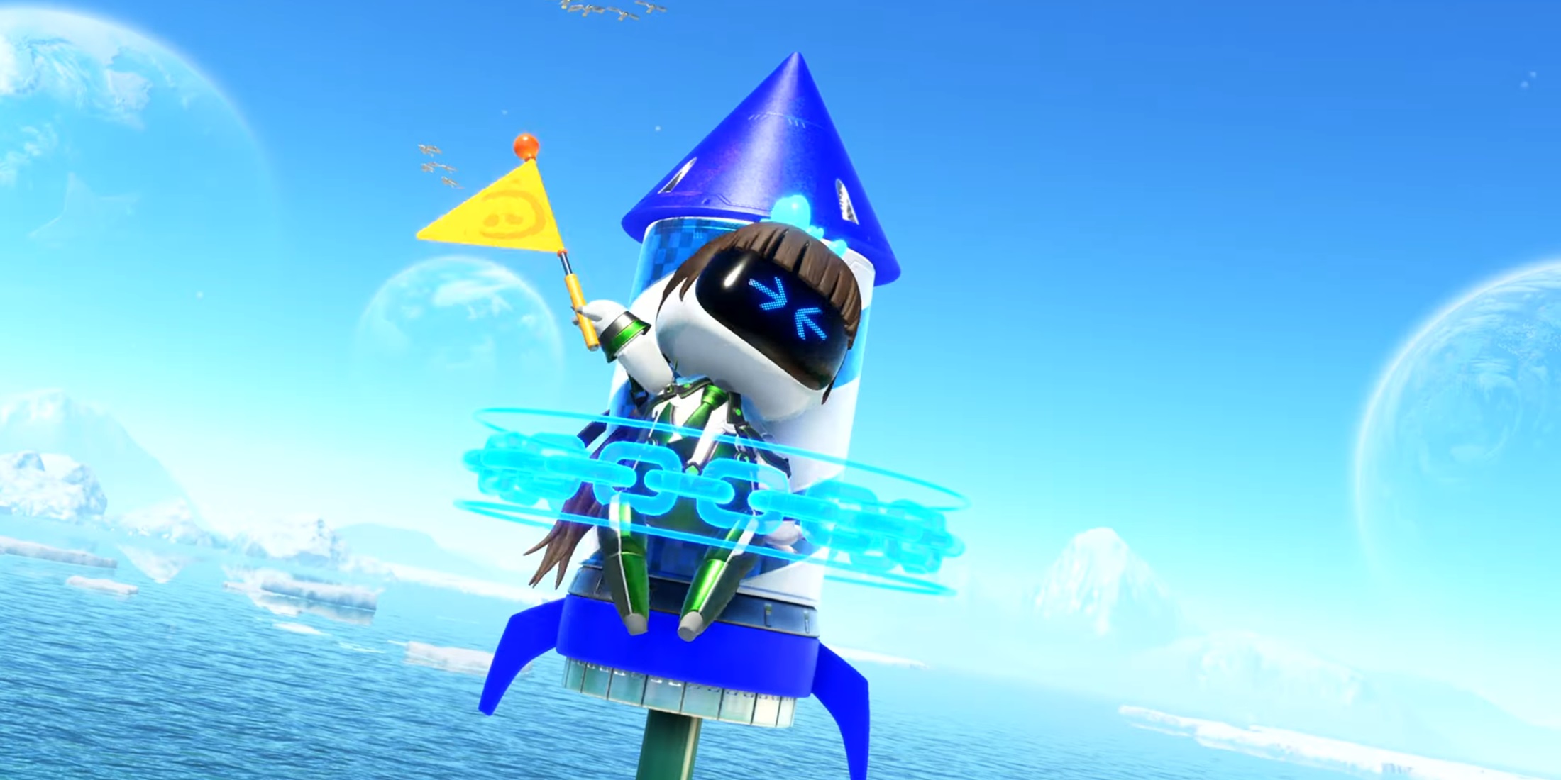 Astro Bot DLC announcement featuring new levels and bots available October 17 by Team Asobi.