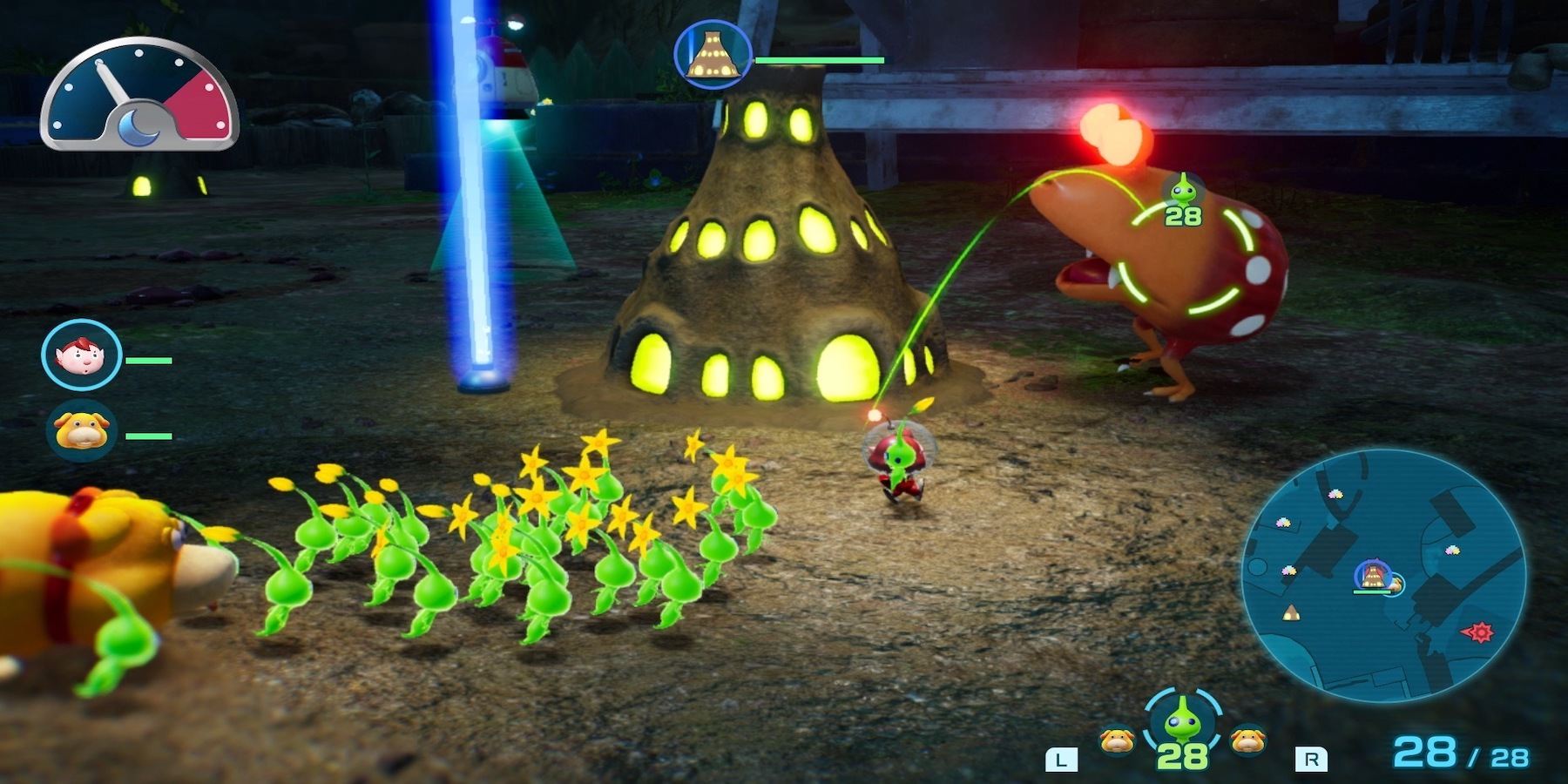 Link with a Pikmin army in Zelda: Ocarina of Time mod, showcasing creative gameplay enhancement.