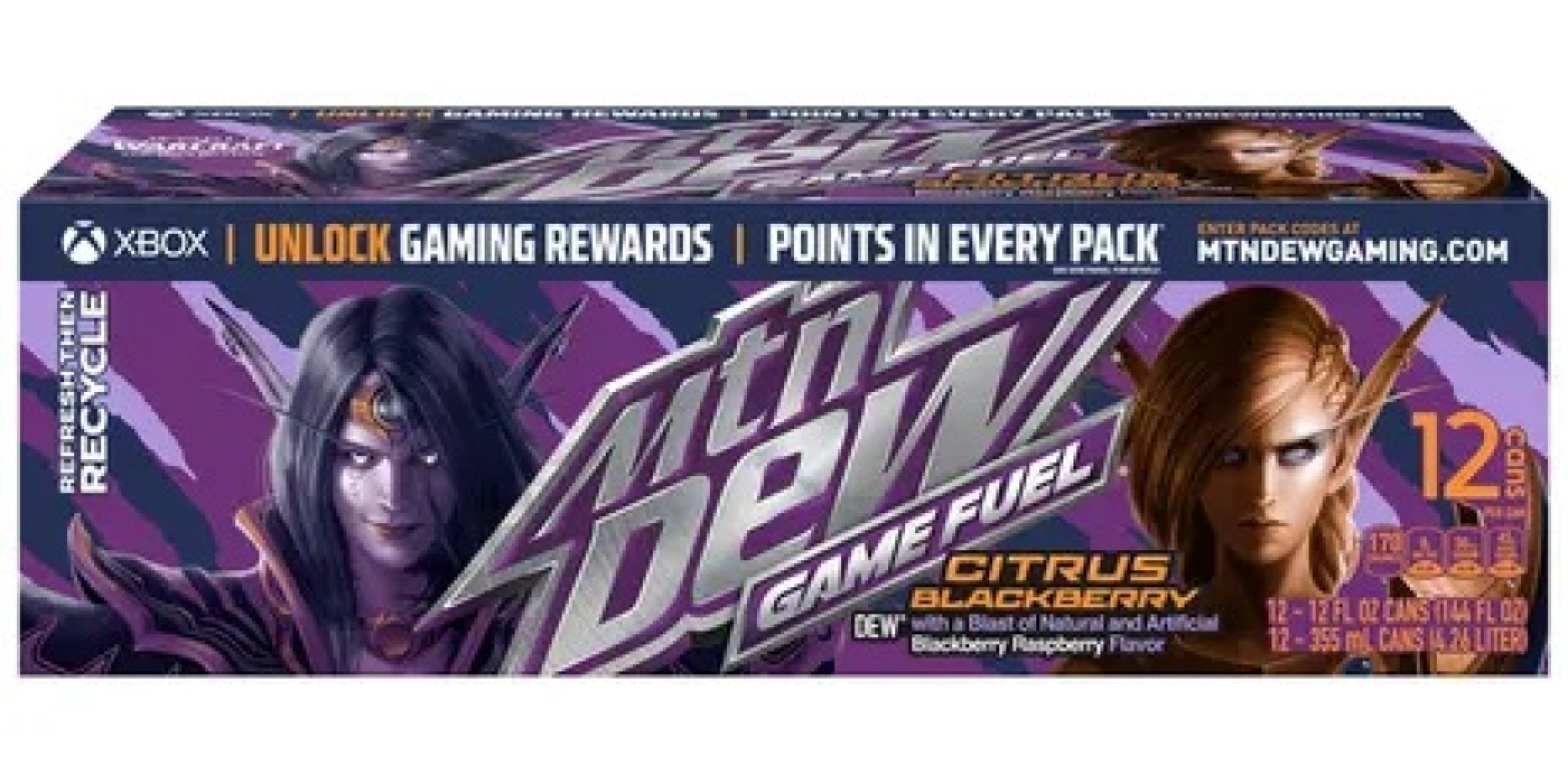 Mountain Dew Game Fuel World of Warcraft collaboration 20th anniversary flavors packaging display