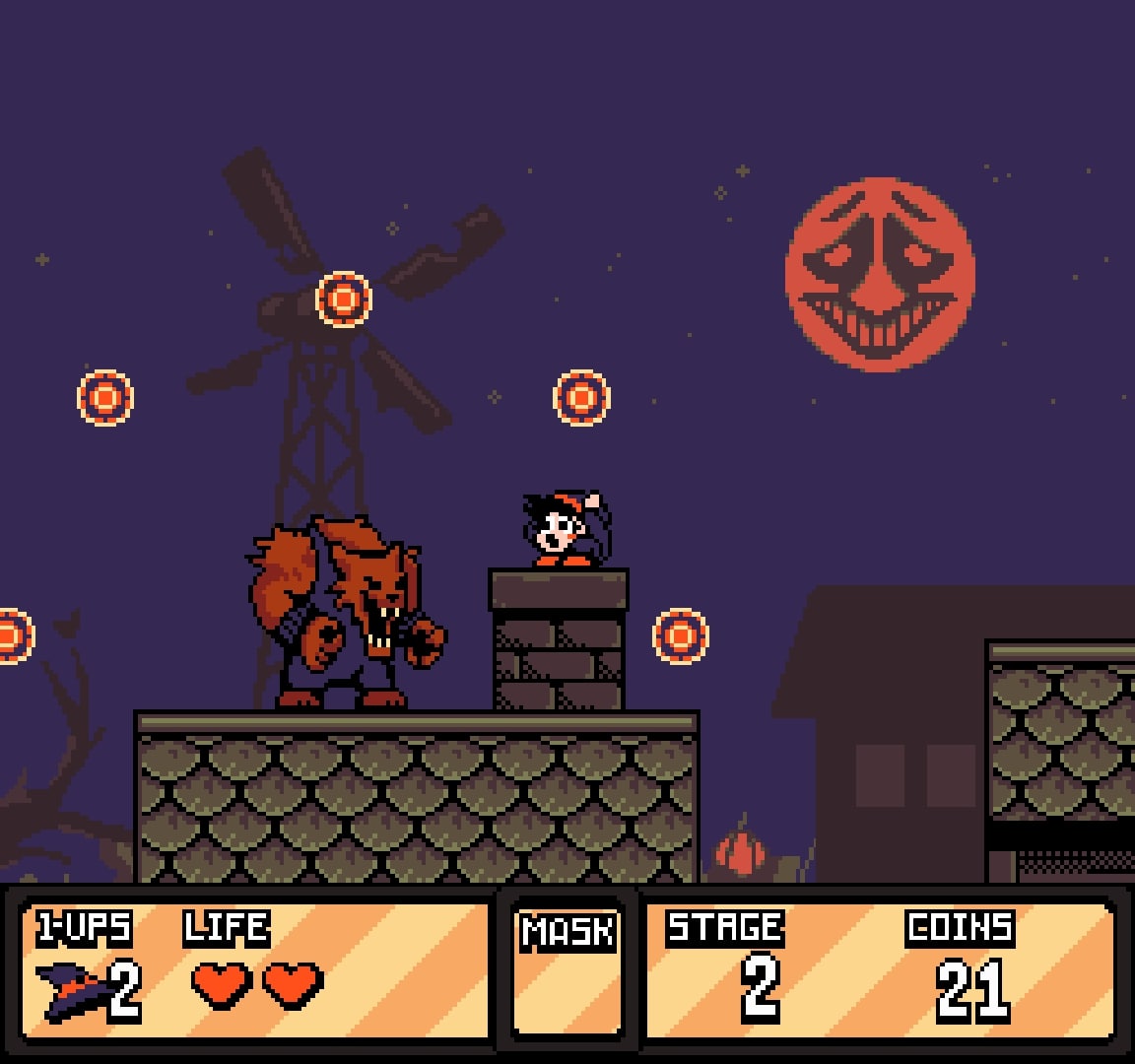 Exciting retro arcade platforming game celebrating Halloween season with spooky themes and fun gameplay